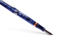 Stunning 1930s Wahl Eversharp Doric Sapphire Blue Shell & Silver Facet Emblem Lever Filler Fountain Pen & Pencil in Box