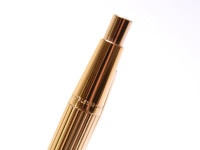 1970s Montblanc Noblesse Oblique Slimline Gold Plated GODRON Finish Push Button/Knob 0.5mm Mechanical Pencil