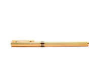 80's Vintage Aurora Marco Polo Gold Plated M Medium Nib Cartridge/Converter Fountain Pen