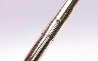 Stunning Rare Mint 1960s Pelikan M60 / 60 Type II Rolled Gold Fountain Pen 18K HEF Nib & Ballpoint Pen Set in Red Leather Pouch
