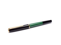 Rare Vintage Mint 1970s Pelikan 120 Type III Series 3 Black & Green Resin EF Nib Piston Fountain Pen - Germany