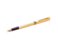 80's Vintage Aurora Marco Polo Gold Plated M Medium Nib Cartridge/Converter Fountain Pen