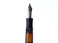Ultra Rare 1950s MONTBLANC Masterpiece Celluloid 142 Long Ink Window OBB Flexible Nib Telescopic Piston Fountain Pen