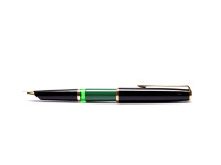 Rare Vintage Mint 1970s Pelikan 120 Type III Series 3 Black & Green Resin EF Nib Piston Fountain Pen - Germany