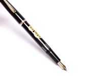Flagship NOS 1970s Black Resin Reform 4000 (Pelikan 400NN Rival) 14K Gold Super Flex F Nib Fountain Pen & 2mm Mechanical Pencil Set In Box
