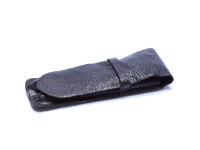 Vintage High Quality Genuine Soft Brown Leather Sleeve Pouch Case for 2 Fountain/Ballpoint Pens & Pencils