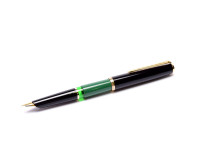 Rare Vintage Mint 1970s Pelikan 120 Type III Series 3 Black & Green Resin EF Nib Piston Fountain Pen - Germany