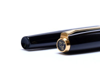 Rare 1973 Pelikan 30 (M30) Type 1 Rolled Gold & Black Resin Flexible F Fine Nib Fountain & Ballpoint and Mechanical Pencil Pen Set In Red Pelikan Pouch