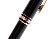 Vintage Montblanc Meisterstuck Masterpiece 164 Pix Black Resin & Gold Twist Ballpoint Pen with M Medium Refill