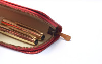 Stunning Rare Mint 1960s Pelikan M60 / 60 Type II Rolled Gold Fountain Pen 18K HEF Nib & Ballpoint Pen Set in Red Leather Pouch