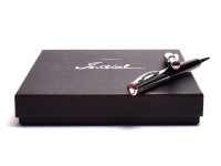 NOS New Rotring Initial Rollerball and Ballpoint Pen Black & Silver Set in Gift Box