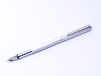 Rare 1980s Markant M7720 East Germany Deep Brushed Anodized Aluminum & Steel B Broad Flex Nib Cartridge Fountain Pen