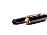 Rare Vintage Mint 1970s Pelikan 120 Type III Series 3 Black & Green Resin EF Nib Piston Fountain Pen - Germany