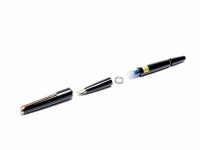 NOS 1970s MONTBLANC No. 320 360 380 Black Resin 14K EF Fountain Pen Lever Ballpoint & 1.17mm Mechanical Pencil Set in Box