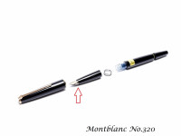 Montblanc No.320 Black Resin Fountain Pen Front Section & Feeder Spare Part Repair