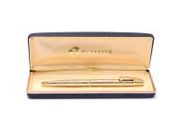 Rare 1960s SHEAFFER Imperial 12K Gold Filled Grape & Leaf Etched Ballpoint Pen In Box