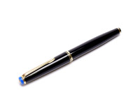 Rare 1960s Blue Captop KAWECO 36 D Durchschreiber Thick 14K Gold D EF Nib Piston Fountain Pen