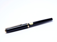 Rare 1973 Pelikan 30 (M30) Type 1 Rolled Gold & Black Resin Flexible F Fine Nib Fountain & Ballpoint and Mechanical Pencil Pen Set In Red Pelikan Pouch