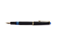 Rare 1960s Blue Captop KAWECO 36 D Durchschreiber Thick 14K Gold D EF Nib Piston Fountain Pen