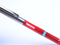 1988/89 Pelikan Pelikano Red P450 Large Ink Windows Steel Cap A/F Nib Cartridge Fountain Pen Made in West Germany