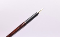 1980s Parker 180 Lacquer Woodgrain Thuya 14K Fine Nib Cartridge/Converter Fountain Pen Made In France