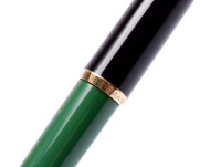 Rare Vintage Mint 1970s Pelikan 120 Type III Series 3 Black & Green Resin EF Nib Piston Fountain Pen - Germany