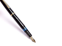 Rare 1960s Blue Captop KAWECO 36 D Durchschreiber Thick 14K Gold D EF Nib Piston Fountain Pen