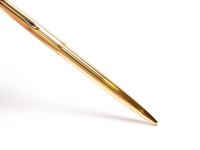 Vintage Aurora 98 Italy Ballpoint Push Mechanism Steel Gold Plated Pen in Box With New Refill