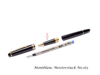Vintage Black Resin & Gold Plate Montblanc No. 163 Rollerball Pen Front Section Part Spare Repair