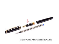 Vintage Black Resin & Gold Plate Montblanc No. 163 Rollerball Pen Front Section Part Spare Repair