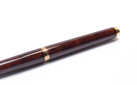 1980s Parker 180 Lacquer Woodgrain Thuya 14K Fine Nib Cartridge/Converter Fountain Pen Made In France