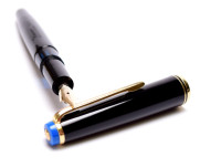 Rare 1960s Blue Captop KAWECO 36 D Durchschreiber Thick 14K Gold D EF Nib Piston Fountain Pen