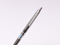 Rare NOS 1973 Black Striped PILOT H1505 0.5mm Leads Stainless Steel Push Button Mechanical Pencil Japan
