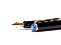 Rare 1960s Blue Captop KAWECO 36 D Durchschreiber Thick 14K Gold D EF Nib Piston Fountain Pen