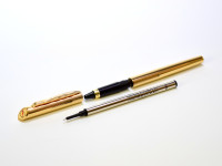 Made in USA 1980s Quill Gold Plated Rollerball Ballpoint & Mechanical Pencil Set in Box