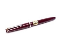 1960s Reform 4383 Burgundy Bordeaux Maroon Red Triangular Flexible EF 14K Gold Nib Fountain Pen
