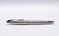 1990s Waterman Carene / CARÈNE "Silver Meridian" Meridians - Silver Plated w/ 18K M Medium White Gold Nib Fountain Pen Made in France