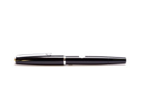 Montblanc Junior 620 F Fine Steel Gold Plated Nib Piston Black Resin & Chrome Trim Fountain Pen