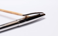 1990s Waterman Carene / CARÈNE "Silver Meridian" Meridians - Silver Plated w/ 18K M Medium White Gold Nib Fountain Pen Made in France