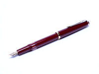 1960s Reform Germany 4328 Round Burgundy Bordeaux Maroon Red 14K Gold Flexible F to BB Nib Piston Fountain Pen