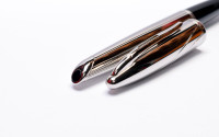 1990s Waterman Carene / CARÈNE "Silver Meridian" Meridians - Silver Plated w/ 18K M Medium White Gold Nib Fountain Pen Made in France