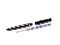 NOS 1970s MONTBLANC No. 320 360 380 Black Resin 14K EF Fountain Pen Lever Ballpoint & 1.17mm Mechanical Pencil Set in Box