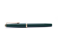 Rare 1960s Reform Germany 4328 Round Olive Green 14K Gold Flexible F to BB Nib Piston Fountain Pen