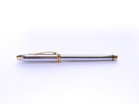 The Original Oversize 1990s CROSS Townsend Made in Ireland Steel Chrome & 23K Gold Fountain Pen Fine Nib