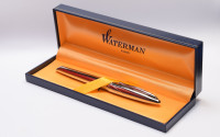 1990s Waterman Carene / CARÈNE "Silver Meridian" Meridians - Silver Plated w/ 18K M Medium White Gold Nib Fountain Pen Made in France