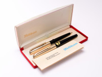 Pelikan M30 R30 30 Rolled Gold 14K M Nib Fountain Ballpoint Pen Set Box