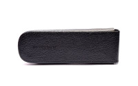 Vintage 1980s Waterman Black Thick Genuine Leather High Quality Pen Pouch Case Sleeve 2 Pens made in France