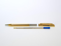 Made in USA 1980s Quill Gold Plated Rollerball Ballpoint & Mechanical Pencil Set in Box