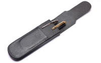 Vintage 1980s Waterman Black Thick Genuine Leather High Quality Pen Pouch Case Sleeve 2 Pens made in France