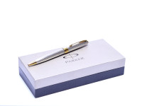 Parker Sonnet Fougere 925 Solid Sterling Silver & Gold Twist Ballpoint Pen Made in France